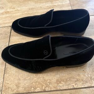 Giorgio Armani Black Velvet Loafers